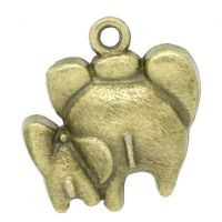 Pendentifs breloque Éléphant Mère&Enfant Bronze 18x16mm 
X 1