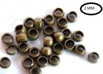  Intercalaires,perles à écraser bronze<br />
    2 mm<br />
Qte : 100