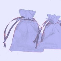 Pochettes Cadeau organza Bleu clair 
70x90mm
X 5