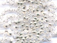 Intercalaires,perles à écraser argentées diamètre 2.5 mm<br />
Qte : 100 