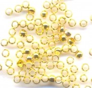 Intercalaires,perles à écraser or diamètre 2.5 mm<br />
Qte : 100