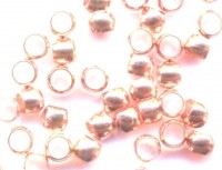 Intercalaires,perles à écraser rose dore diamètre 2.5 mm<br />
Qte : 100