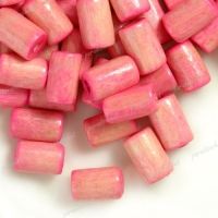 450 Perles en bois Tube rose
 8x5mm ..taille du trou = 1.6 mm