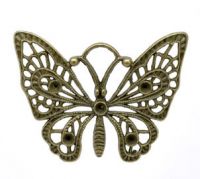 Pendentifs breloque  Papillon Bronze 48x36mm
X 5
