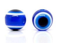 Perles  œil Rayée Bleu foncé 10mm
taille du trou = 2 mm
X 20
