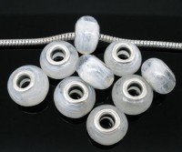 Perles  en verre 
blanc
 9 X 15mm 
X 10