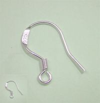 Supports Crochets Boucle d'oreille argent sterling 925 ..15 mm x 8 mm
X 10 paires 