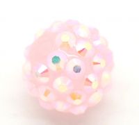 Perles Strass Boule pavé Acrylique+Résine Rose clair 14mm
Taille du trou 1.4 mm 
x 5