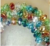  Perles 3x4mm, 
Multicolor Cristal Gemme
X 150