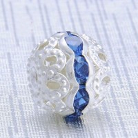Boules rondes strass blue 
6 mm
X 10