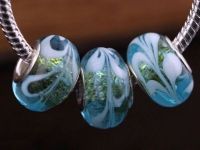 Perles Lampwork , perles de Murano et argent 
15 x 9 et trou 4.5.
X 10  Perles