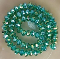   Perles cristal emerald AB
3 x 4 mm
x 100 