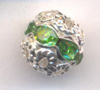  Boules rondes strass  8 mm  peridot
X 10 
