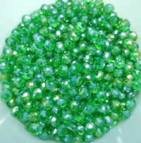   Perles crystal 3 x 4 mm
vert
X 50 