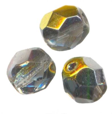 CRYSTAL CAL 25 Perles Facettes cristal de boheme 6mm COMET ARGENT LIGHT 