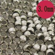 Intercalaires,perles à écraser argentées  3mm<br />
Qte : 100