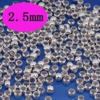 Intercalaires,perles à écraser argentées diamètre 2.5 mm<br />
Qte : 100