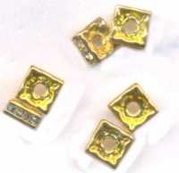  Intercalaires 5 x 5 mm strass
crystal ab et or
taille du trou = 1.2 mm
X 4 