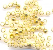 Intercalaires,perles à écraser or diamètre 3 mm<br />
Qte : 100