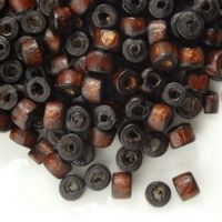 1200 Perles en bois Donut brun 
3x4mm ..taille du trou = 1.4 mm