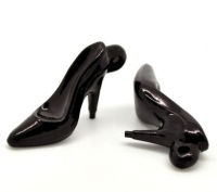 Pendentifs  Chaussures à Talons Hauts en Acrylique Noir 38x15mm
X 2