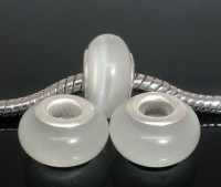 Perles œil de Chat Verre pour Bracelet  14x8mm
X 10
