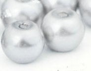  Enfilade de Perles Nacrées   Blanches 6mm 
X 150 perles