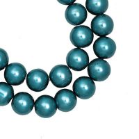  Perles Nacrées  Rondes Bleu vert 
8mm 
X 25