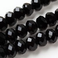 Perles Cristal ,noires
  8x6mm
X 70
