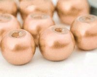 Perles nacrées  dorees leger rondes 4mm
X 50
