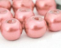 Perles Nacrées  Rondes rose 4mm  
x 50