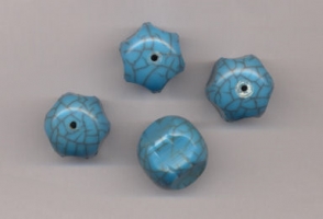  Perles  hexagone 24  mm
bleu....taille du trou = 2 mm
X 5  