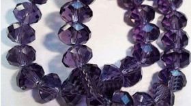 Perles  cristal ,violet
 6x8mm, 
X 70 