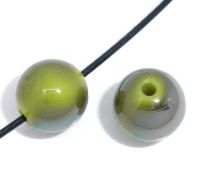 Perles  Acrylique Verte kaki et Gris 10mm
Taille du trou 1.2 mm 
X 10