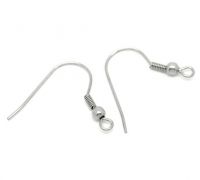 Supports Crochets Boucle d'oreille avec perle  23mm x 22mm
X 30 paires