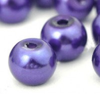  Perles Nacrées Rondes violet 6 mm 
X 25