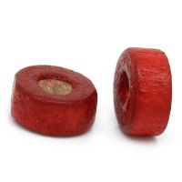  Perles en Bois  Rouge 7mm  
taille du trou = 3 mm
X 1000
