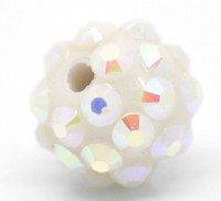 Perles Acrylique blanches Rondes 12mm.........Taille du trou 1.4 mm 
X 10