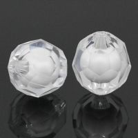 Perles  Acrylique Boule Facette Transparent 11x10mm 
X 4