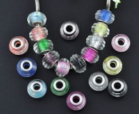 Mixte Perles Lampwork , perles de Murano pour Bracelet  14x10mm
X 20