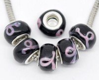 Perles Lampwork , perles de Murano
 Noir Motif ruban
14x9mm trou : 4.5 mm
X 10