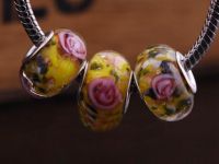 Perles Lampwork , perles de Murano et argent 
15 x 9 et trou 4.5    
X 10