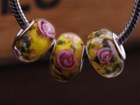  Perles Lampwork , perles de Murano et argent 
15 x 9 et trou 4.5    
X 10