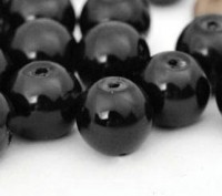 Perles Nacrée  Rondes Noir 8mm
X 22