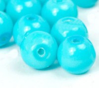  Perles Nacrée Rondes turquoise 8mm
X 25 