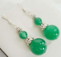 Boucles d'oreilles 
vert jade