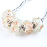 Perles Lampwork , perles de Murano et argent 
13 x 8 et trou 4.5 mm
X 10