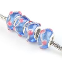 Perles Lampwork , perles de Murano et argent 
13 x 8 et trou 4.5 mm
X 10