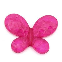 Perles Acrylique Papillon Facette Fuchsia  30 x 22
X 5