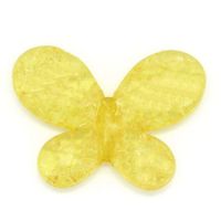  Perles Acrylique Papillon Facette  jaune 30 x 22
X 5